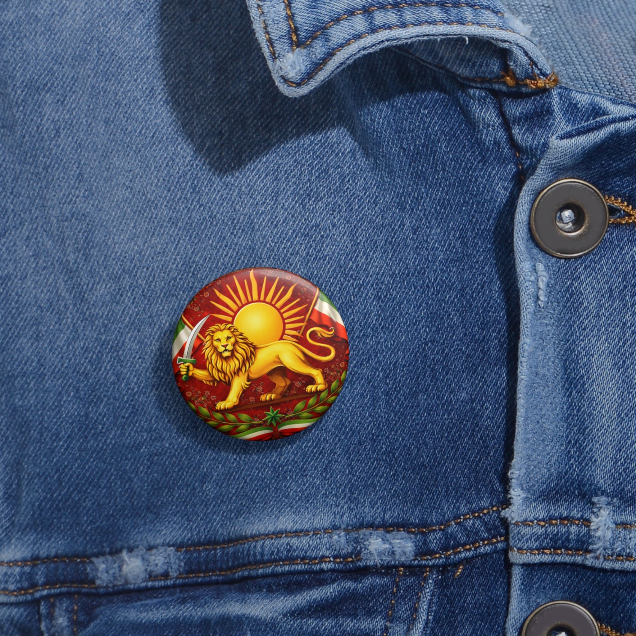 Lion Of Persia Flag Pin Buttons